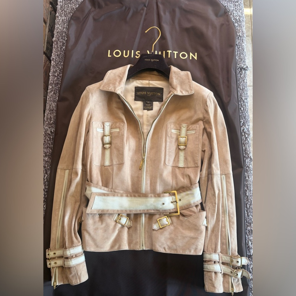 Louis Vuitton Suede Belted Jacket Size 40